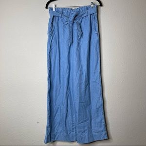 H&M High Waisted Wide Leg Chambray Pants